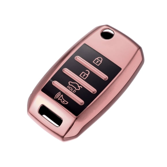 Funda de TPU para llavero Kia Soul 2013-2018 Rio 2014-2018 Protector de carcasa de llavero remoto sin llave Smart Key Holder rosa