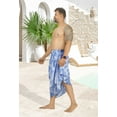 thumbnail image 4 of LA LEELA Men's Bath Trunk Swimwear Sarong Pareo Beach Wrap One Size Leaves, Dark Blue Summer Vacation Party, 4 of 4