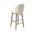 thumbnail image 6 of Home Square 30.3" Mid-Century Velvet Barstool in Cream - Set of 3, 6 of 7