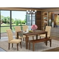 thumbnail image 4 of East West Furniture Dining Room Set Mahogany, DUBR6-MAH-04, 4 of 4
