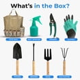 thumbnail image 7 of Scuddles Garden Tools Set - 8 Piece Heavy Duty Gardening Kit with Storage Organizer, Ergonomic Hand Digging Weeder Rake Shovel Trowel Sprayer Gloves Gift for Men Or Women, 7 of 7