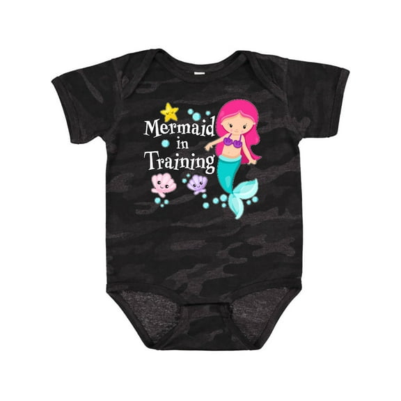 Inktastic Mermaid in Training Girls Baby Bodysuit