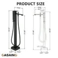 thumbnail image 6 of CASAINC 1-Handle Floor Mount Freestanding Tub Faucet with Handheld Shower in Matte Black, 6 of 11