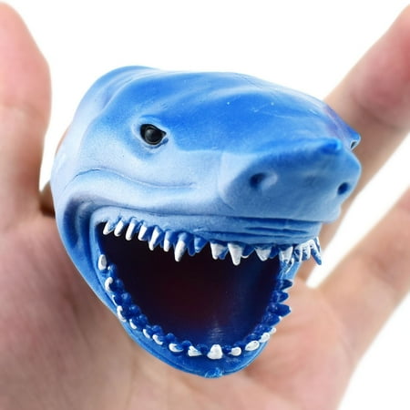- 3.3in Shark Finger Puppet Baby Infant Kid Toys Silica Gel Spoof