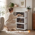 thumbnail image 6 of Howcool 3 Tier Stackable Storage Bins with Lids and Wheels, Foldable Storage Boxes with Rolling Casters, Closet, Living Room, Home Office, 6 of 6