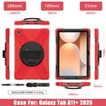 thumbnail image 5 of For Samsung Galaxy Tab A11+ 2025/Tab A9+ 2023 Case 11 inch (SM-X310/X315/ SM-X210/X216), 360 Hand Strap, Shoulder Strap, Kickstand, Rugged Drop Protection, Red, 5 of 6