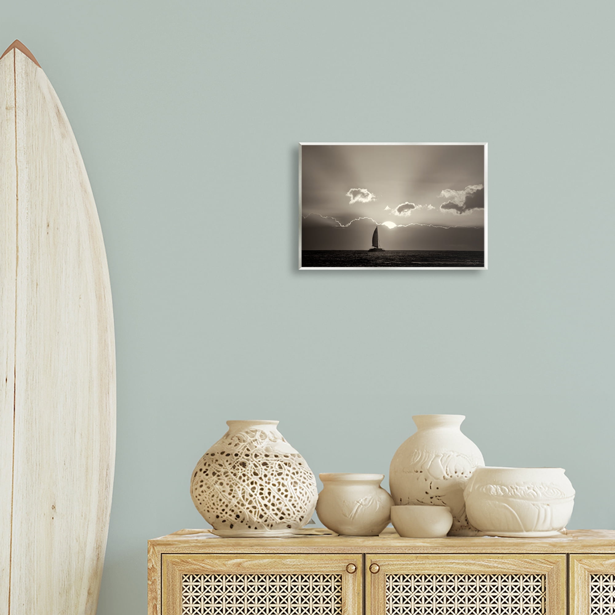 Stupell Industries Sun Peeking Over Boat Landscape & Nature Photography Unframed Art Print Wall Art, 15 x 10