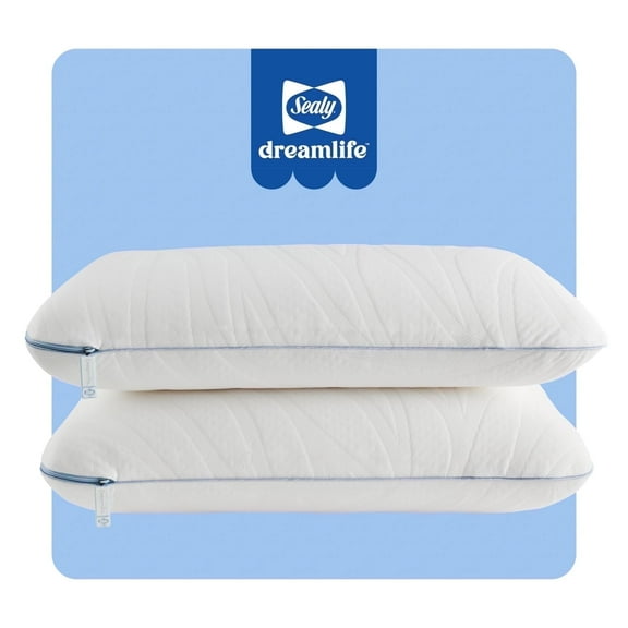 Sealy Dreamlife Memory Foam Pillow, Standard - Dual Pack, Adult