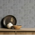 thumbnail image 3 of S4Sassy Classic Tile Wallpaper - Gray Wall Covering, 25" X 240" Self-Adhesive Textured Vinyl Wall Paper, Walls Wrap, Elegant Removable Wallpaper For Living Room, Office, Hallway, Study Room, 3 of 9