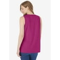 thumbnail image 2 of Woman Within Plus Size Smocked Henley Tank Top, 2 of 5