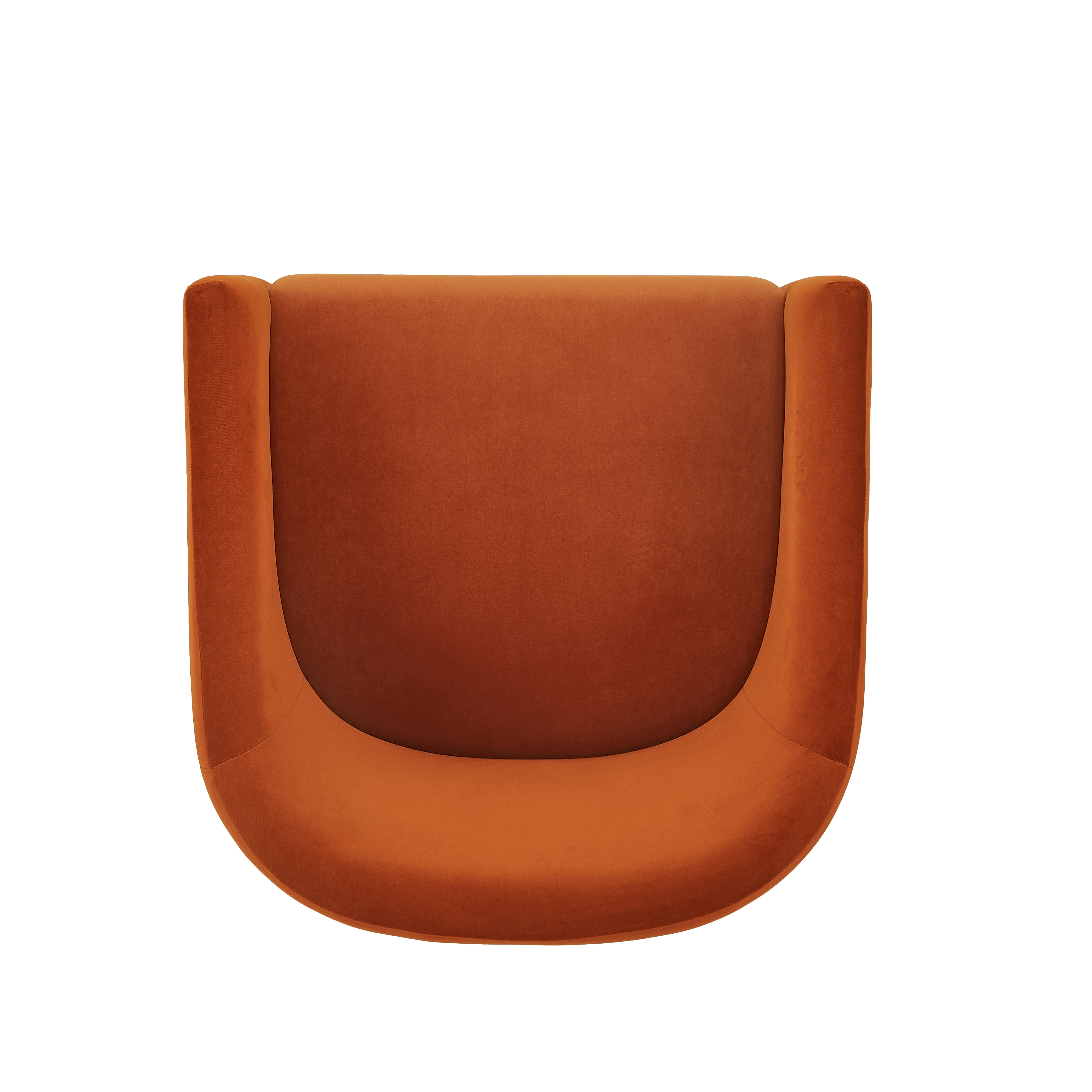 Euroco Modern Barrel Accent Chair, Chenille Upholstered Armchair with Hammered-Texture Metal Base,Cozy Reading Chairs for Living Room Bedroom,Burnt Orange