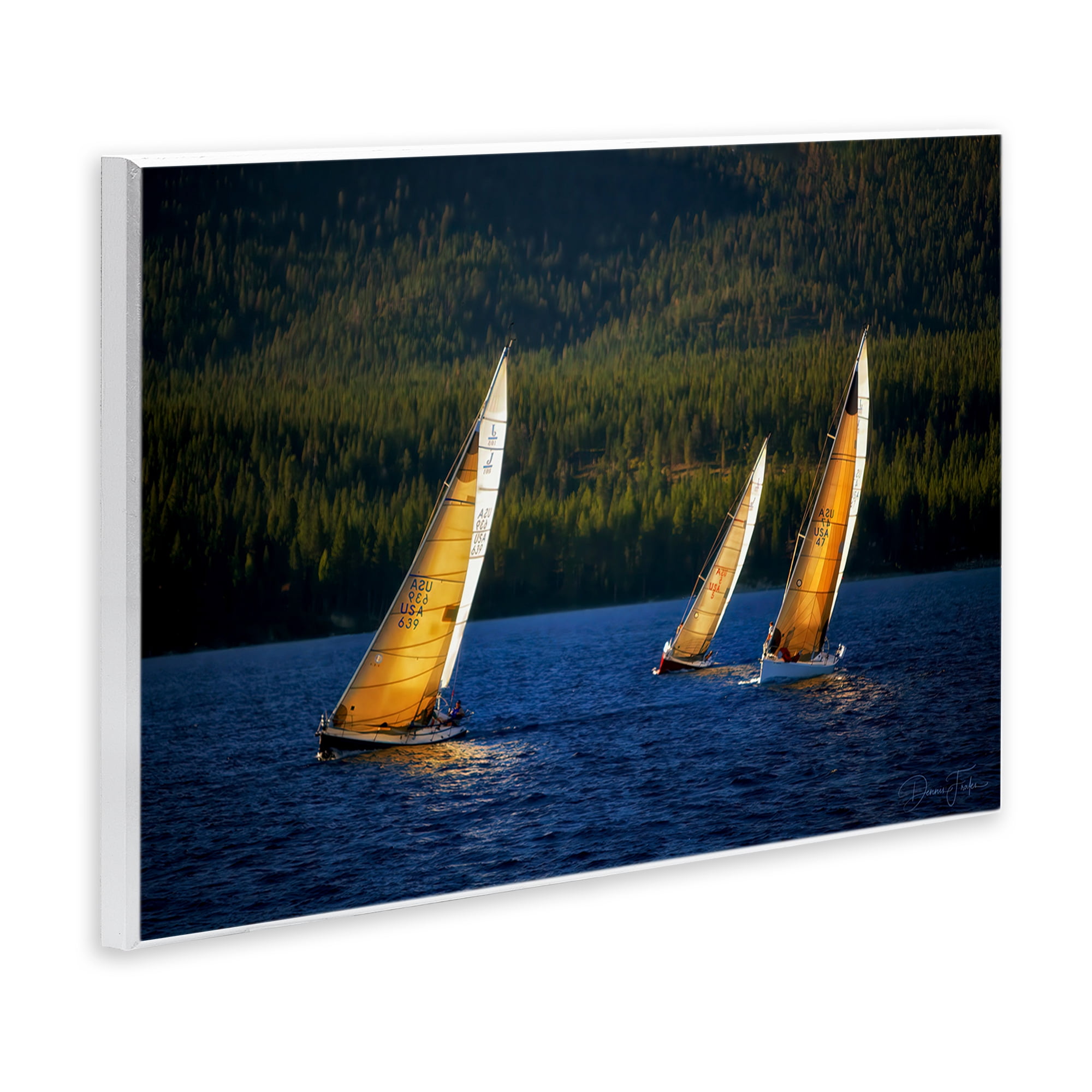 Stupell Industries Floating Sailboat Trio Transportation Photography Unframed Art Print Wall Art, 19 x 13