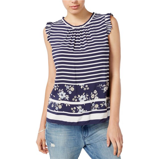 maison Jules Blusa de punto a rayas para mujer, azul, grande maison Jules Tejer