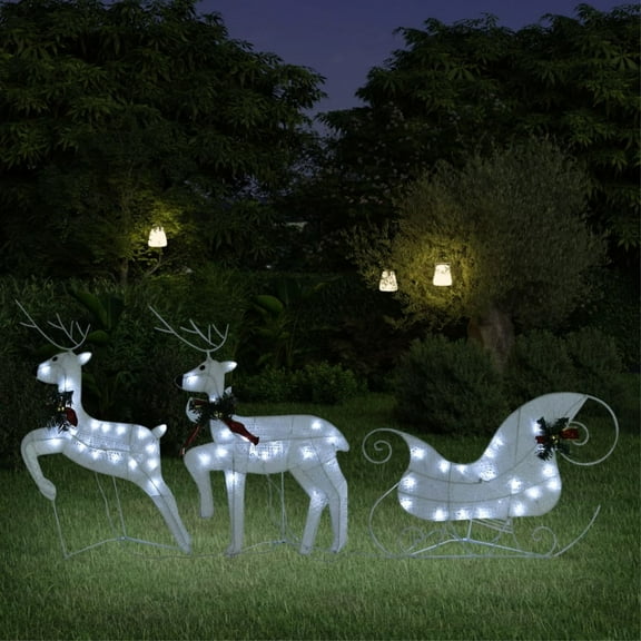 Casafoyer Reindeer & Sleigh Christmas Decoration 60 LEDs Outdoor White