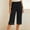 Black, variant on Jesvior Women'S High Waisted Wide Leg Cropped Pants Casual Straight Leg Lounge Trousers Knit Elastic Waist Soft Pajama Style Pants for Summer
