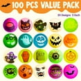 thumbnail image 5 of Joyfy 100 Pcs Halloween Toys for Kids,20 Designs Glow in The Dark Bouncy Balls for Trick or Treate Bags, Goodies Bags Fillers, Halloween Party Favors, 5 of 7