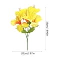 thumbnail image 2 of Realistic 5 Heads Silk Hibiscus Flowers for Home Decor - Maintenance-Free Artificial Bouquet for Living Room, Wedding Centerpiece, Flexible Stems, Perfect Gift Yellow, 2 of 7