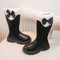 thumbnail image 6 of Eltusu Girls Riding Boots Mid Calf, Bow Warm Winter No Slip Windproof Boots Black Size 9.5 Little Kids, 6 of 8