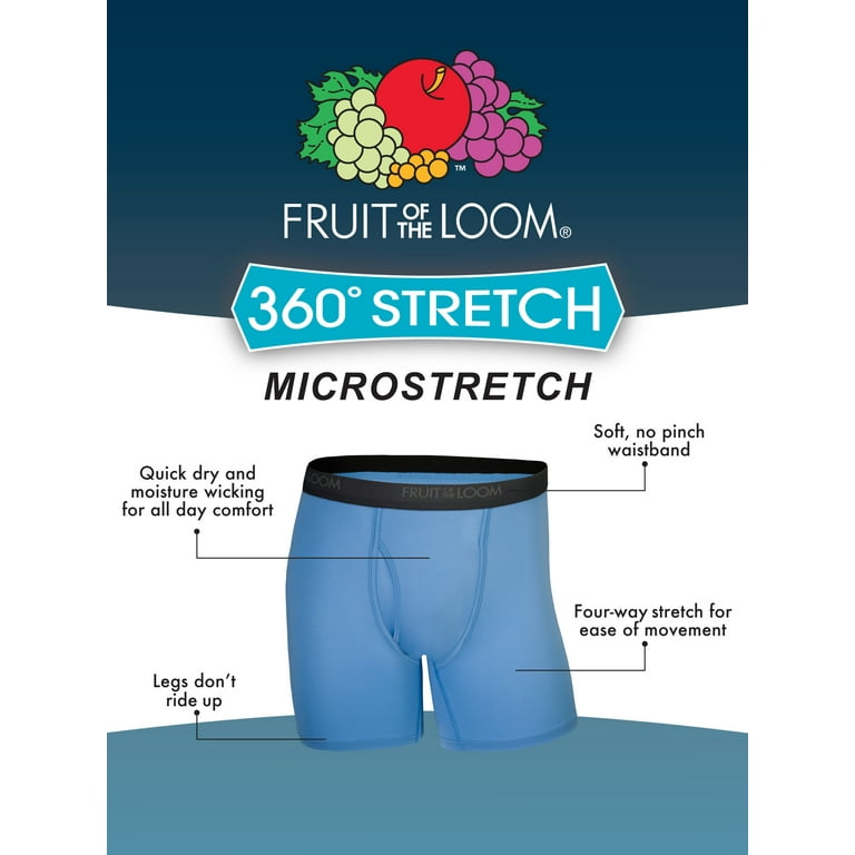 Fruit of the Loom Men's Micro-Stretch Boxer Briefs, 6 Pack 