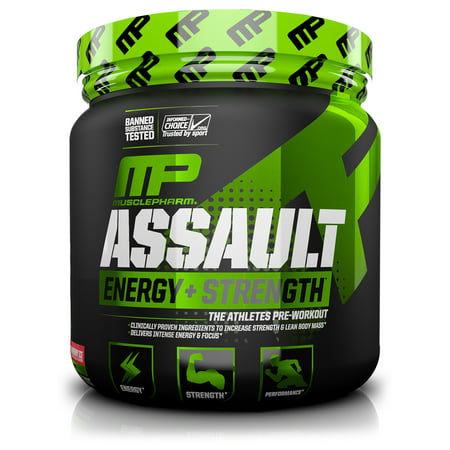 MusclePharm Assault Pre Workout Powder, Strawberry Ice, 30
