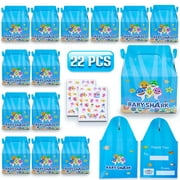 Baby Shark Birthday Party Favors 20 Goodie Boxes and 2 Tattoos Sheet for Boy Girl Party Supply