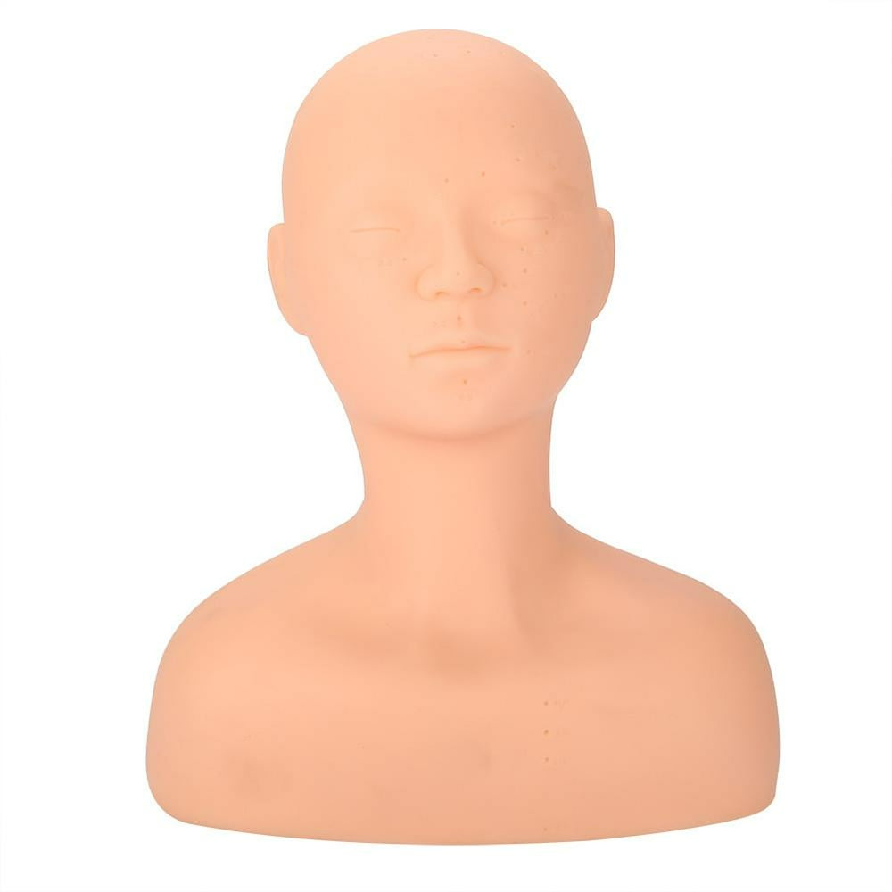 WALFRONT Soft Silicone Acupoint Practice Mannequin Head Acupuncture