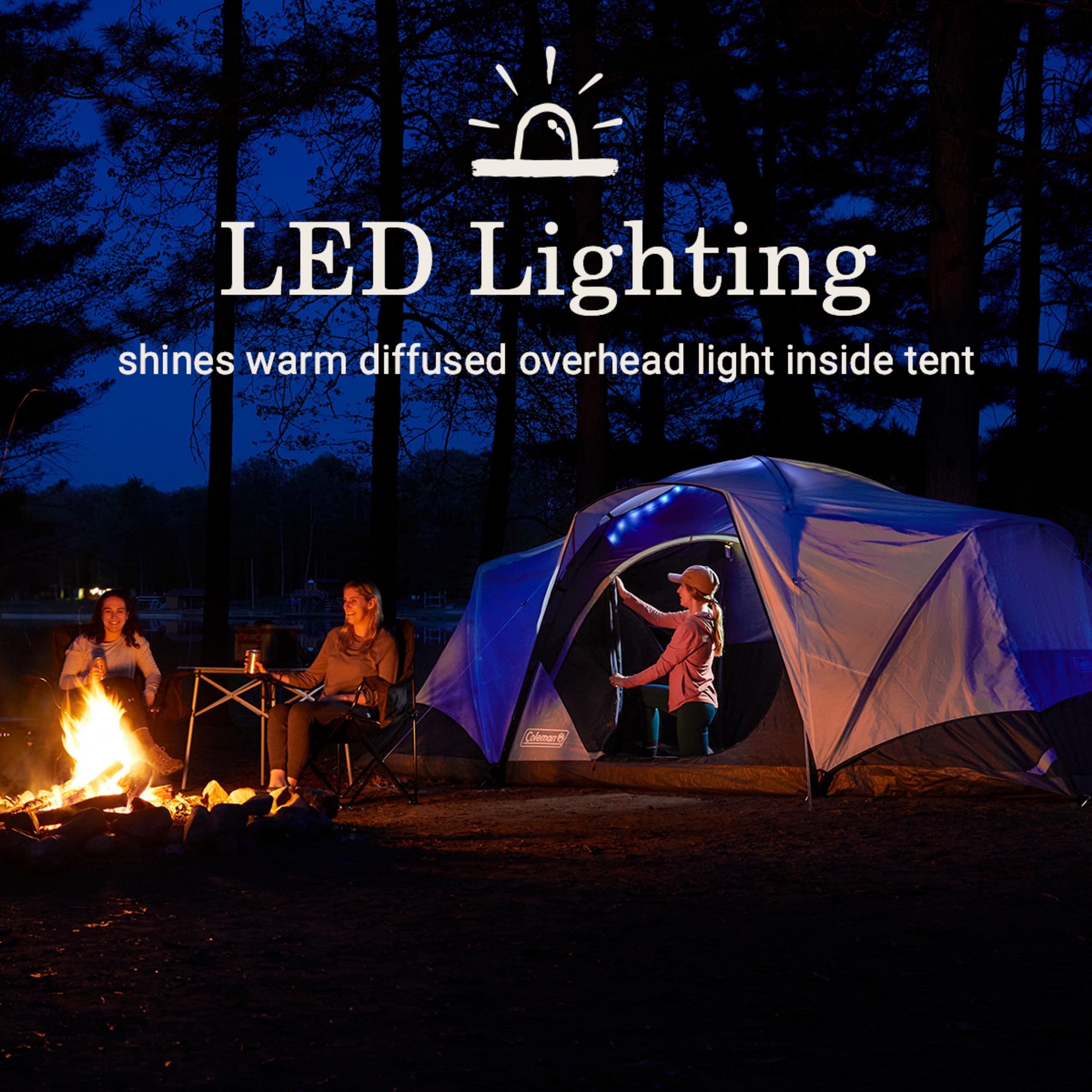 Mortal piek Veel Coleman Skydome XL 8-Person Camp Tent with LED Lighting - Walmart.com