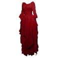 thumbnail image 7 of OSOLU Solid Color Women Trumpet Sleeve Irish Shirt Dress With Corset Traditional Dress Gothic Retro Long Sleeve Corset Dress Fashionable Sundress Dresses For Women 2025 Elegant Classy, 7 of 7