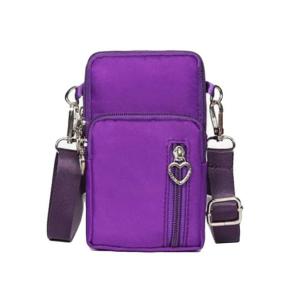 Zhuge Cartera tipo brazalete para teléfono móvil tipo bandolera para mujer (morado)