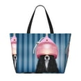thumbnail image 2 of Pofeuu Dog in Hairdresser Print Beach Bag,Waterproof Sandproof Beach Tote Bag, Large Capacity Foldable Beach Bags for Women, 2 of 7