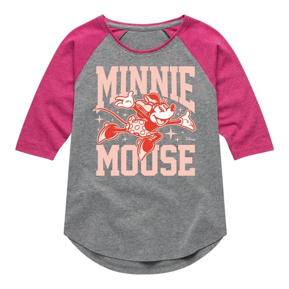 Disney - Minnie Arms Up - Toddler & Youth Girls Raglan Graphic T-Shirt