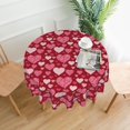 thumbnail image 2 of Valentines Day Tablecloth,Round Tablecloth 60 Inch,Love Heart Table Cloth Water Resistant Washable Polyester Table Cover for Kitchen Dining Table Party Decorations, 2 of 6