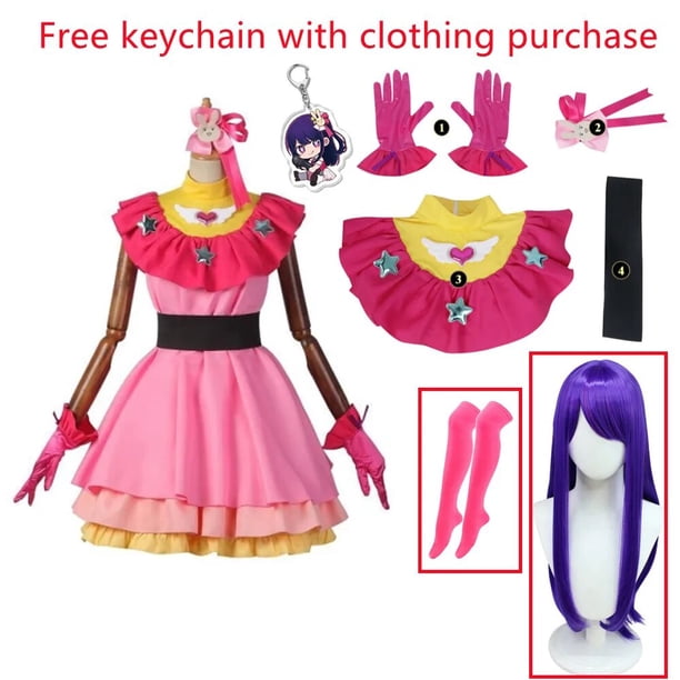 Peluca de Cosplay de Anime Ai Hoshino para mujeres lindas, vestido de Lolita, juego de rol de Halloween, Oshi No Ko