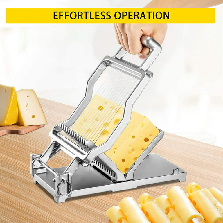 Cheese Slicer With 2 Blades 1cm/2cm, Cheese Tools Board Cut Set Fruit Ham  Kitchen Meat Slicers Egg Cutting Machine For Home