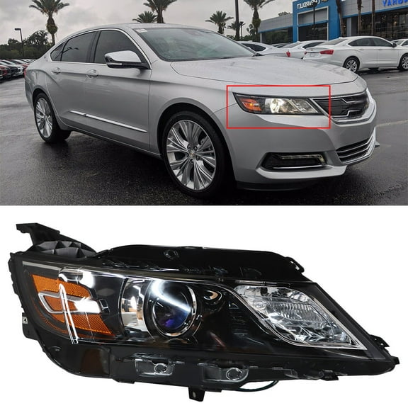 waltyotur Passenger Side Headlight Headlamp Halogen For 2015-2020 Chevrolet Impala
