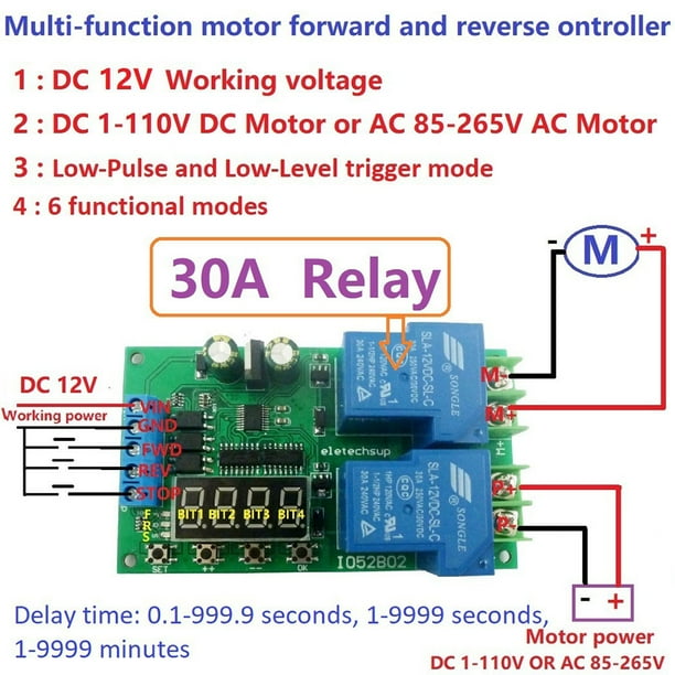 12V 30A DC / AC Motor Controller Relay Module Multifunctional Motor