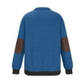 thumbnail image 3 of WREESH Men's Pullover Casual Patchwork Pullover Fashion Long Sleeve Stand Collar Zipper Shirt Blue, 3 of 4