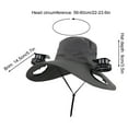 thumbnail image 3 of Solar Fan Hat, Wide Brim Sun Hat with 2 Solar Fan Built,Waterproof Outdoor Fishing Hat for Men Women UPF 50+, 3 of 9