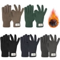 thumbnail image 4 of AOWOO 5 Pairs Winter Wool Gloves for Men Women, Fleece lined Knit Gloves with Touchscreen Fingers, Elastic Thermal Knit Lining Warm Gloves for Cold Weather, 4 of 8