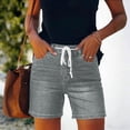 thumbnail image 2 of BUIGTTKLOP Denim Shorts for Women Stretchy Drawstring High Waisted Jean Shorts Summer Elastic Waist Comfy Short Pants Pockets, 2 of 6