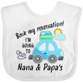 thumbnail image 3 of Inktastic Book My Reservation I'm Going to Nana and Papa's Boys or Girls Baby Bib, 3 of 4
