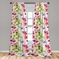 thumbnail image 2 of Aquarelle Floral Window Curtains, Watercolor Design Garden Scene Inspirations Leafy Flowers Pattern, Lightweight Decor 2-Panel Set with Rod Pocket, Pair of - 28"x63", White Multicolor, by Ambesonne, 2 of 3