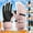 Beige+Black, variant on 2Pairs Winter Gloves with Fleece, Coldproof Men Women Thermal Ski Gloves for Sports Warm fleece windproof Water-proof antiskid outdoor sports zipper gloves