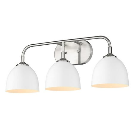 

Golden Lighting 6956-BA3 PW-WHT Zoey 3 Light Bathroom Vanity Pewter