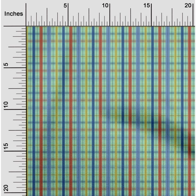 oneOone Polyester Lycra Fabric Madras Check Fabric Prints By Yard 56 Inch Wide