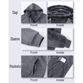 thumbnail image 4 of Zehisen Men's Fleece Winter Coat Warm Sweatshirts Zip Up Hoodie Heavyweight Sherpa Lined Fall Winter Jacket Dark Gray XL, 4 of 9