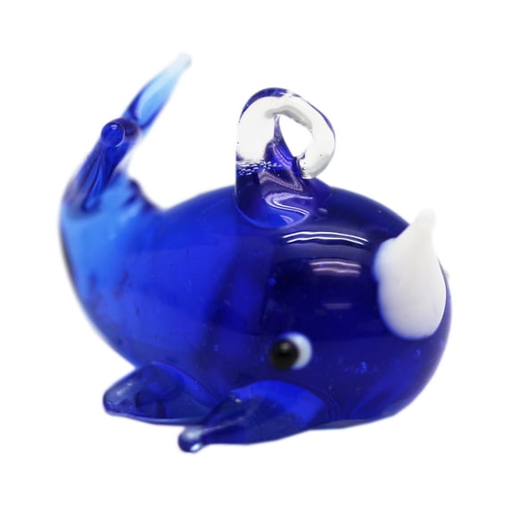 Lovely Molded Whale Glass Figure: Dark Blue - By Ganz