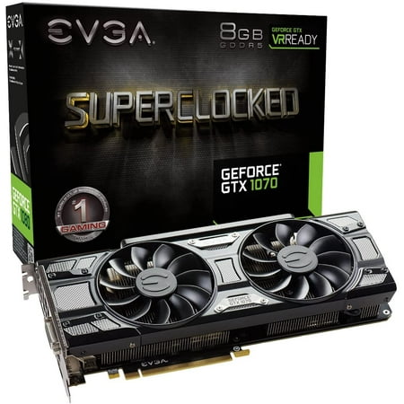 NEW EVGA GeForce GTX 1070 SC GAMING ACX 3.0, Whisper Silent Cooling Graphics Card 08G-P4-6173-KR
