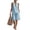 155#Light Blue, variant on Women's 2 Piece Short Sets Linen Sleeve V Neck Halter Matching Short Suit Summer Casual Oversized Outfits