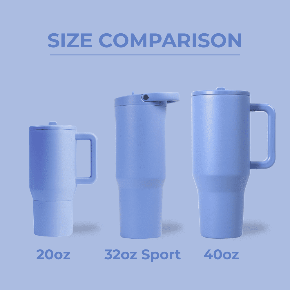 HydroJug Sport 32 oz Stainless Steel Water Bottle with Flip Straw, Insulated Leak-Proof Tumbler for Gym & Outdoor - Light Blue